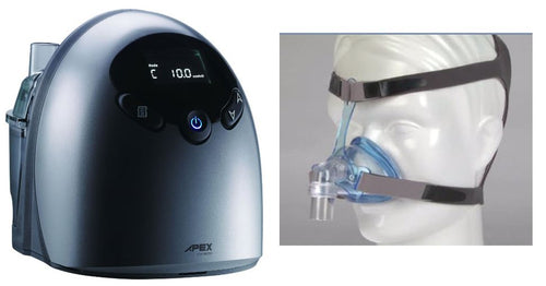 Bundle Deal: iCH II Auto CPAP Machine (SF07109) and Ascend Nasal Mask System (50174) by Apex Medical and Sleepnet